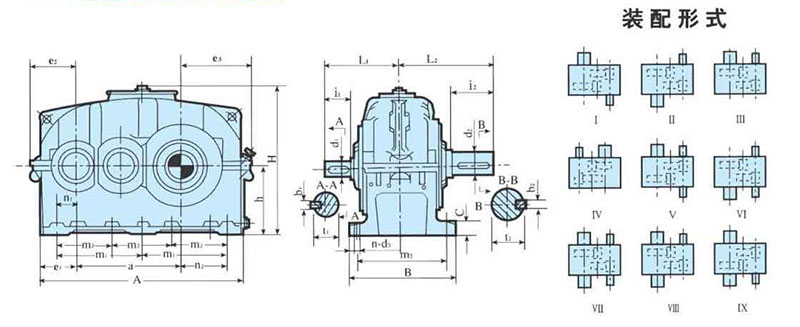 ZLY減速機(jī)的安裝結(jié)構(gòu)圖